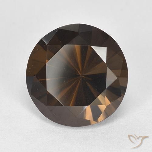 Quarzo fumé Marrone rossastro naturale da 6.38 ct, Rotondo, VVS