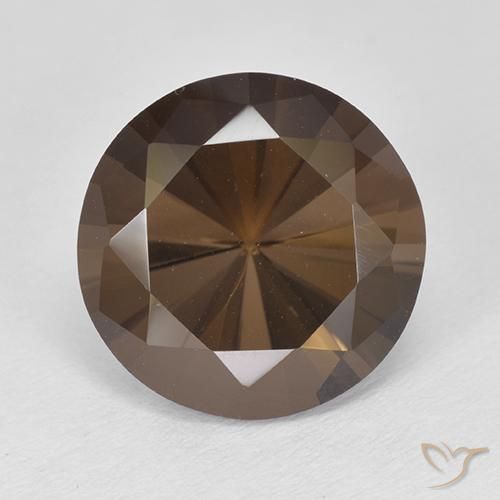 Quarzo fumé Marrone scuro naturale da 4.72 ct, Taglio rotondo, VVS-VS