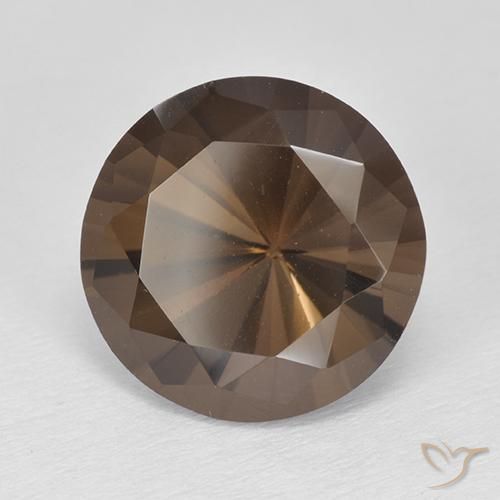 Quarzo fumé Marrone scuro naturale da 4.72 ct, Taglio rotondo, VVS-VS