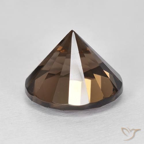 Quarzo fumé Marrone scuro naturale da 4.72 ct, Taglio rotondo, VVS-VS