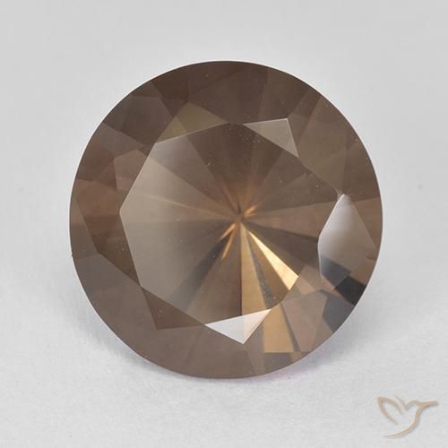 Quarzo fumé Hickory Brown naturale da 8.18 ct, Rotondo, VVS-VS