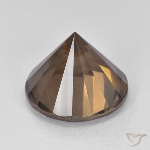 Quarzo fumé Hickory Brown naturale da 8.18 ct, Rotondo, VVS-VS