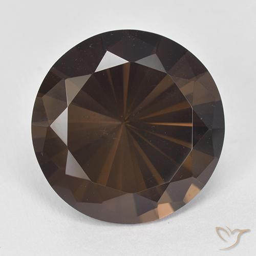 11.19ct Naturale Marrone scuro Quarzo fumé, Rotondo, VVS-VS