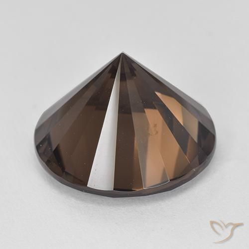 Quarzo fumé Marrone scuro naturale da 11.19 ct, Rotondo, VVS-VS