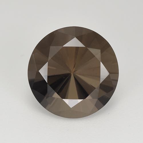 Quarzo fumé naturale marrone da 5,95 ct, taglio rotondo, VVS