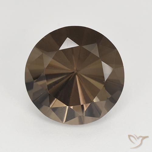 Quarzo fumé Marrone scuro naturale da 6.07 ct, Taglio rotondo, VVS