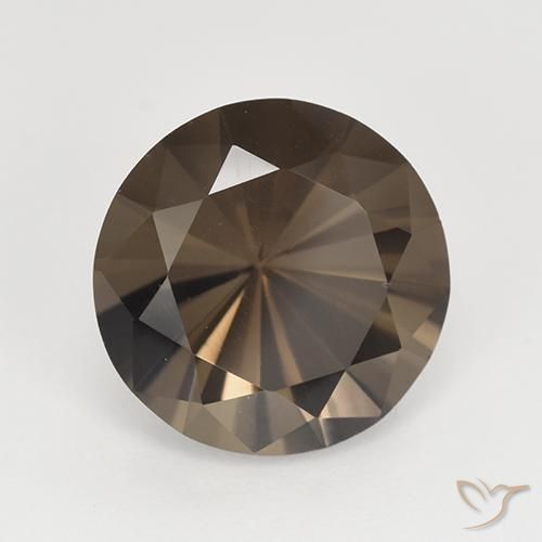 Quarzo fumé Marrone scuro naturale da 6.07 ct, Taglio rotondo, VVS