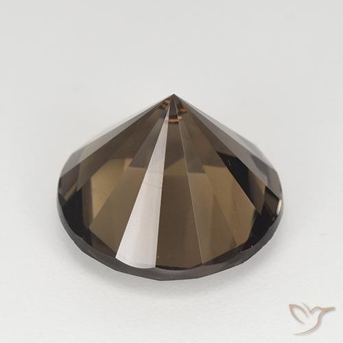 Quarzo fumé Marrone scuro naturale da 6.07 ct, Taglio rotondo, VVS