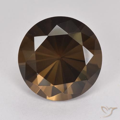 6.67ct Naturale Marrone medio-scuro Quarzo fumé, Rotondo, VVS