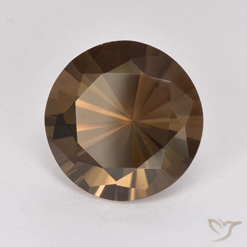 Quarzo fumé Marrone medio naturale da 4.89 ct, Rotondo, VVS