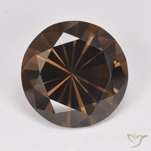 7.01ct Naturale Marrone medio Quarzo fumé, Rotondo, VVS-VS