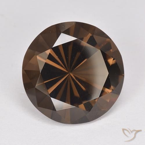 Quarzo fumé Marrone medio naturale da 7.01 ct, Rotondo, VVS-VS