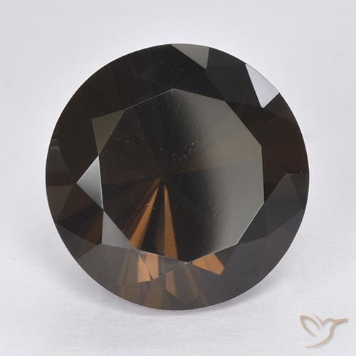 11.87ct Naturale Marrone cioccolato fondente Deep Quarzo fumé, Rotondo, VVS-VS