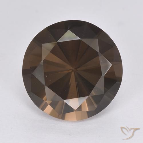 6.60ct Naturale Marrone scuro Quarzo fumé, Rotondo, VVS-VS