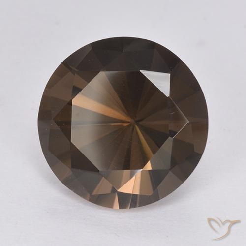 Quarzo fumé Marrone scuro naturale da 6.60 ct, Rotondo, VVS-VS