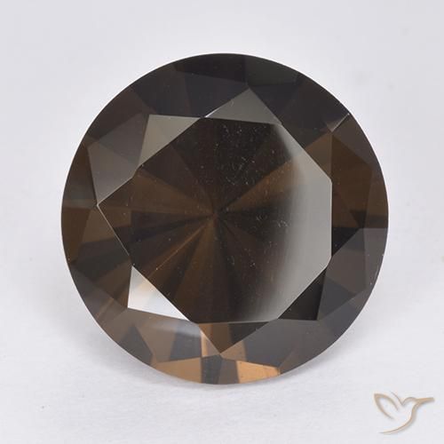 Quarzo fumé Marrone scuro naturale da 9.78 ct, Rotondo, VVS-VS