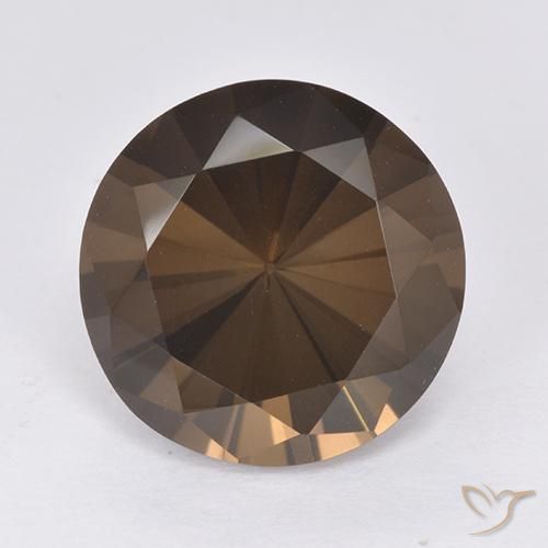 7.30ct Naturale Marrone scuro Quarzo fumé, Rotondo, VVS-VS