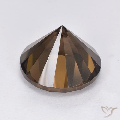Quarzo fumé Marrone scuro naturale da 7.30 ct, Rotondo, VVS-VS