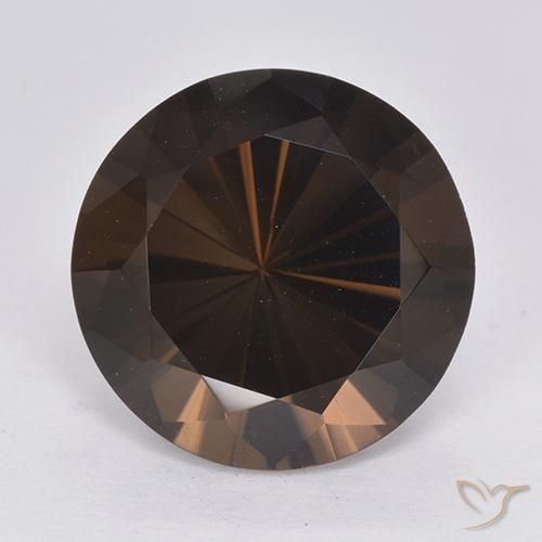 Quarzo fumé Marrone scuro naturale da 10.15 ct, Rotondo, VVS-VS