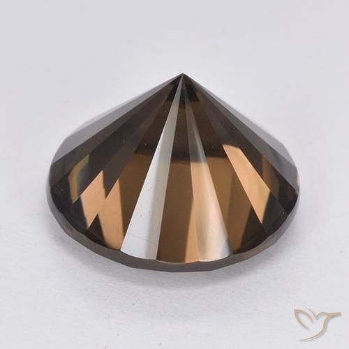 Quarzo fumé Marrone scuro naturale da 10.15 ct, Rotondo, VVS-VS