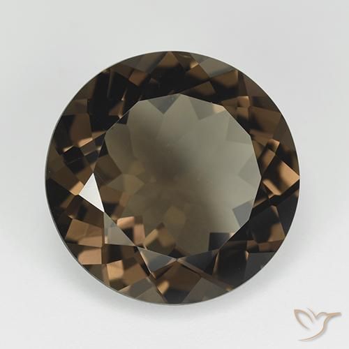 Quarzo fumé Marrone medio naturale da 11.40 ct, Rotondo, VVS