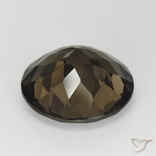Quarzo fumé Marrone medio naturale da 11.40 ct, Rotondo, VVS