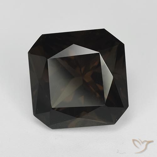 8.77ct Naturale Marrone cioccolato fondente Deep Quarzo fumè, Taglio smeraldo, VVS