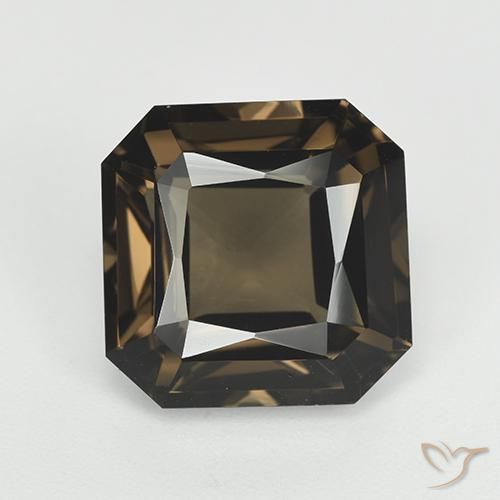 7.65ct Naturale Marrone medio-scuro Quarzo fumè, Taglio smeraldo, VVS