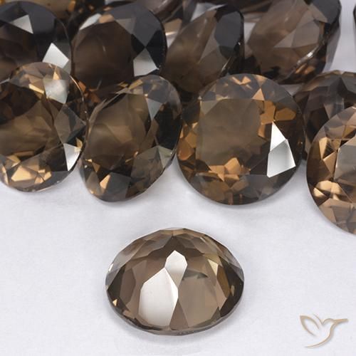 Quarzo fumé Marrone caldo naturale da 10.19 ct, Rotondo, VVS-VS