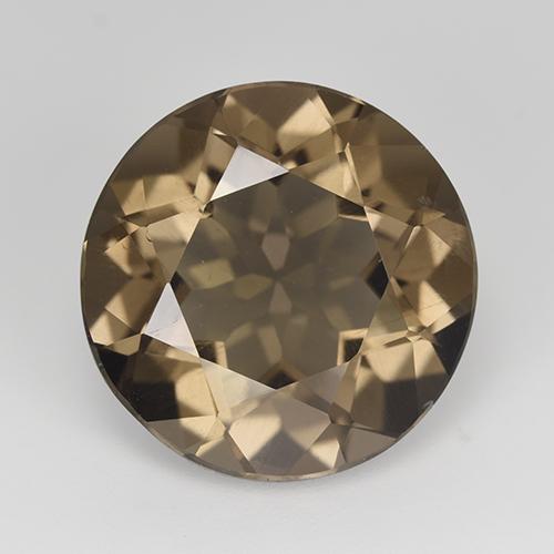 Quarzo fumé Marrone medio-scuro naturale da 14.79 ct, Taglio rotondo, VVS-VS