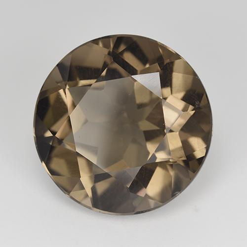Quarzo fumé Marrone medio-scuro naturale da 14.79 ct, Taglio rotondo, VVS-VS
