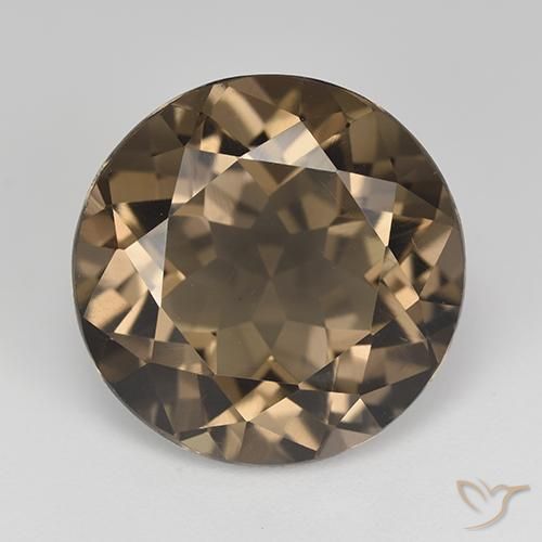 12.79ct Naturale Marrone medio-scuro Quarzo fumé, Rotondo, VVS-VS
