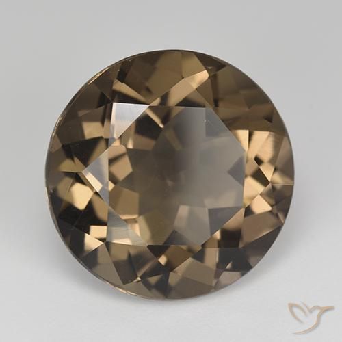 Quarzo fumé Marrone medio-scuro naturale da 12.79 ct, Rotondo, VVS-VS