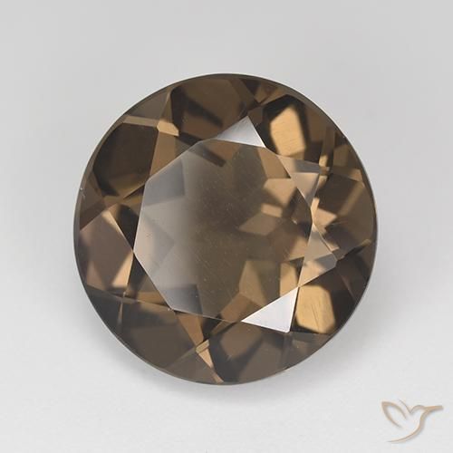 Quarzo fumé Marrone medio-scuro naturale da 8.91 ct, Rotondo, VVS-VS