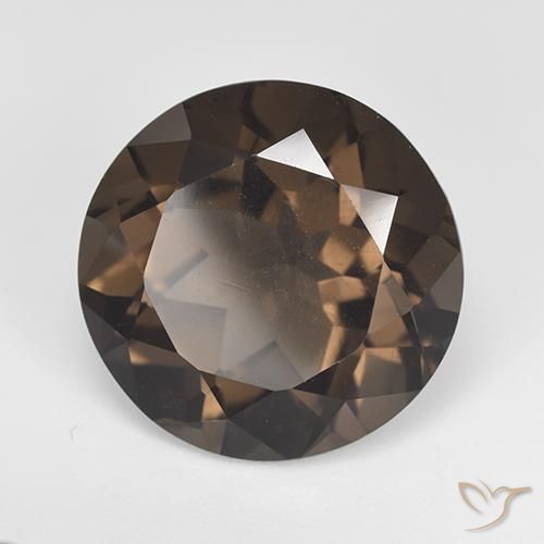 Quarzo fumé Marrone medio naturale da 11.72 ct, Rotondo, VVS-VS