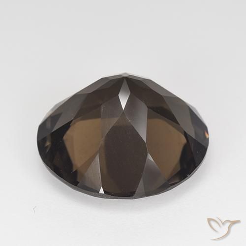 Quarzo fumé Marrone medio naturale da 11.72 ct, Rotondo, VVS-VS