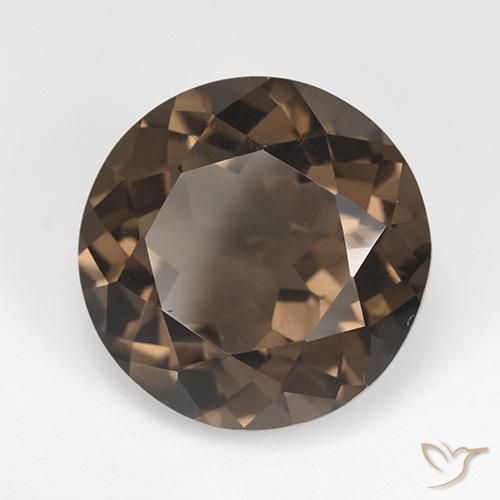 Quarzo fumé Marrone cioccolato naturale da 12.70 ct, Rotondo, VVS-VS