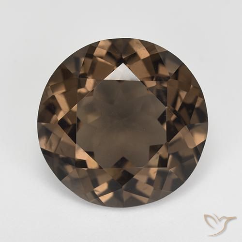 12.54ct Naturale Marrone caldo Quarzo fumé, Rotondo, VS