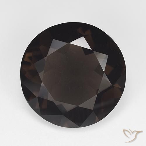 11.91ct Naturale Marrone scuro Quarzo fumé, Rotondo, VVS-VS