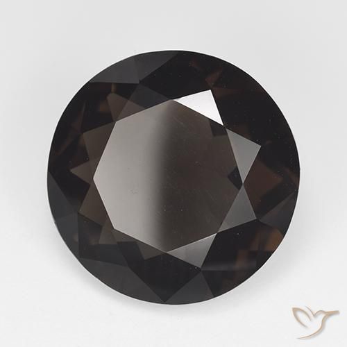 Quarzo fumé Marrone scuro naturale da 11.91 ct, Rotondo, VVS-VS