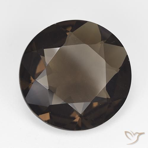 Quarzo fumé ombra marrone naturale da 12,76 ct, taglio rotondo, VVS-VS