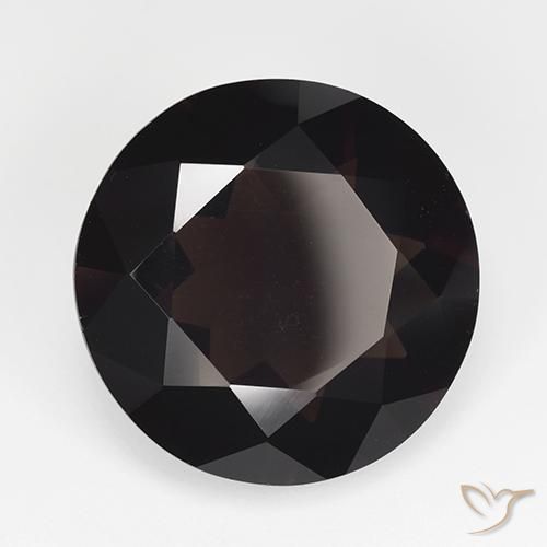 Quarzo fumé Marrone scuro naturale da 12.25 ct, Rotondo, VVS-VS