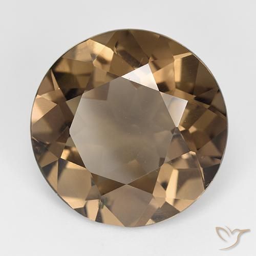 Quarzo fumé Pan di zenzero marrone naturale da 13.68 ct, Rotondo, VVS-VS