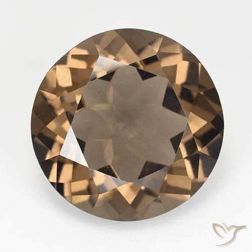 11.57ct Naturale Pan di zenzero marrone Quarzo fumé, Rotondo, VVS-VS