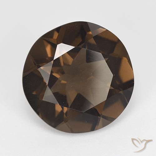 Quarzo fumé Marrone scuro naturale da 6.62 ct, Rotondo, VVS-VS
