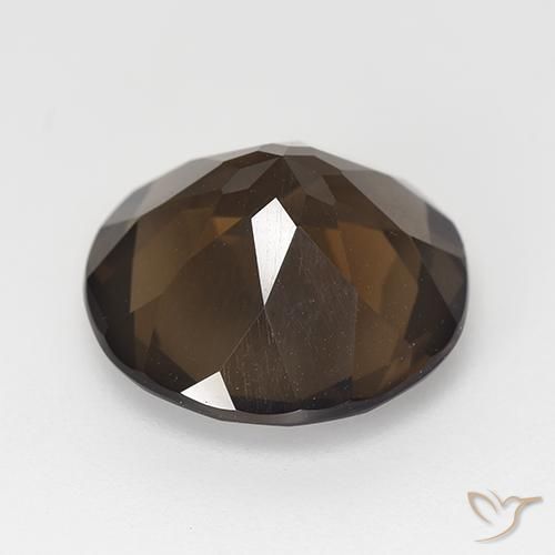 Quarzo fumé Marrone scuro naturale da 6.62 ct, Rotondo, VVS-VS