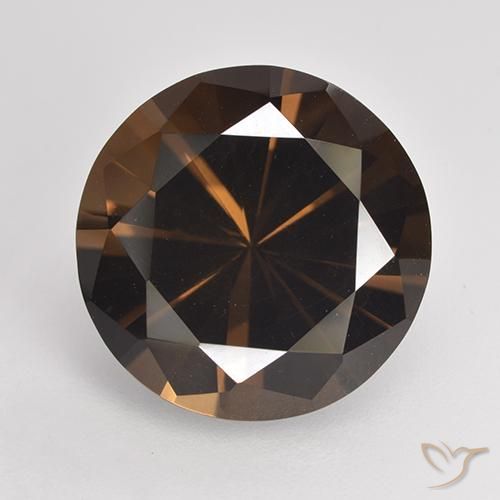 6.79ct Naturale Marrone scuro Quarzo fumé, Rotondo, VVS-VS