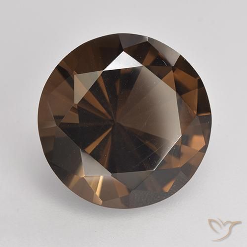 Quarzo fumé Marrone scuro naturale da 6.79 ct, Rotondo, VVS-VS