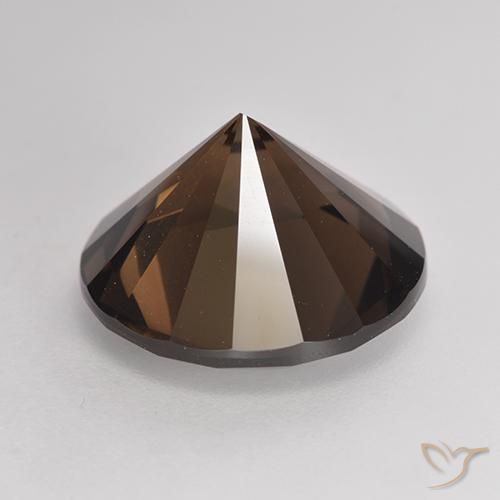 Quarzo fumé Marrone scuro naturale da 6.79 ct, Rotondo, VVS-VS