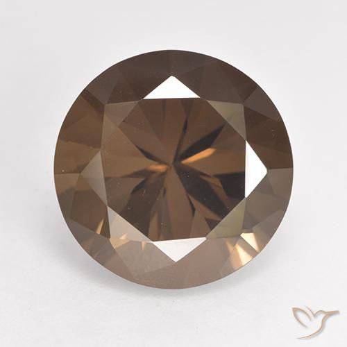 6.40ct Naturale Hickory Brown Quarzo fumé, Rotondo, VVS-VS